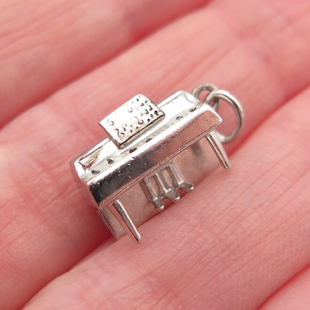 Carl Art 925 Sterling Silver Antique Art Deco Piano 3D Mini Charm Pendant